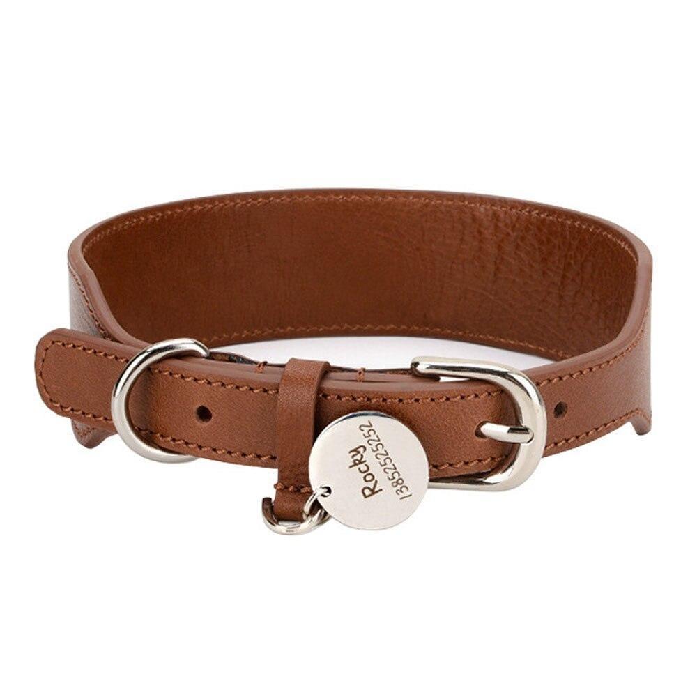 Lucca Brown Leather Collar & Leash Set - Dogs and Horses