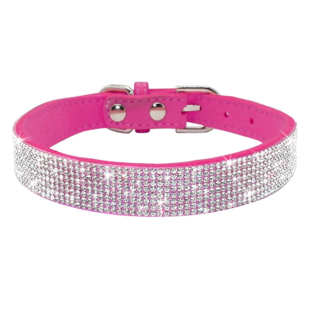Bling Pink Suede Collar - Dogs and Horses