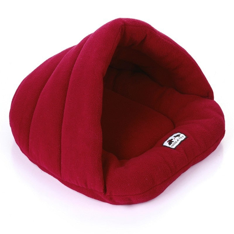 Soft Burgundy Cave Bed - Dogs and Horses