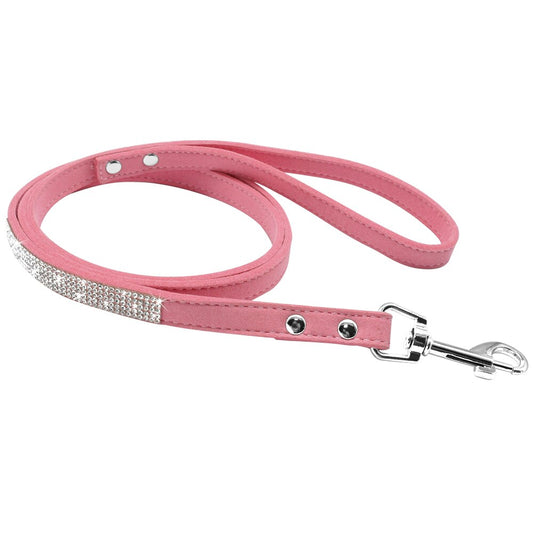 Bling Pink Suede Leash - Dogs and Horses