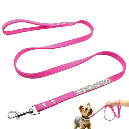 Bling Rose Red Suede Leash - Dogs and Horses