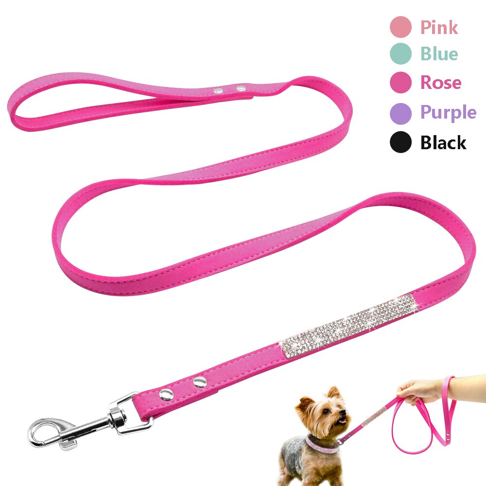 Bling Black Suede Leash - Dogs and Horses