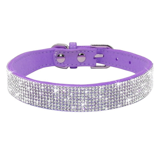 Bling Purple Suede Collar - Dogs and Horses