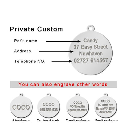 Round Paw Personalized ID Tags - Dogs and Horses