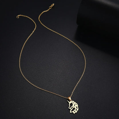 Horse Mane Pendant Necklace (Silver, Gold) - Dogs and Horses