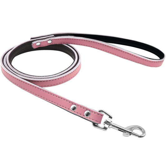 Matera Pink Leather Leash - Dogs and Horses