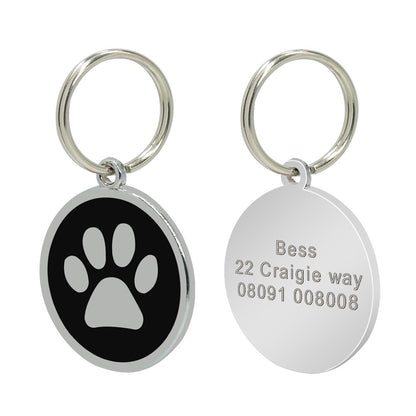Round Paw Personalized ID Tags - Dogs and Horses