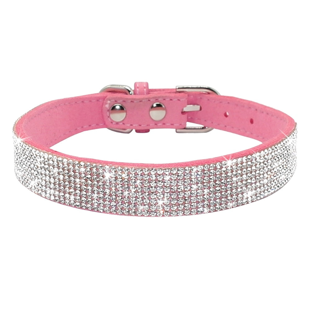 Bling Rose Suede Collar - Dogs and Horses
