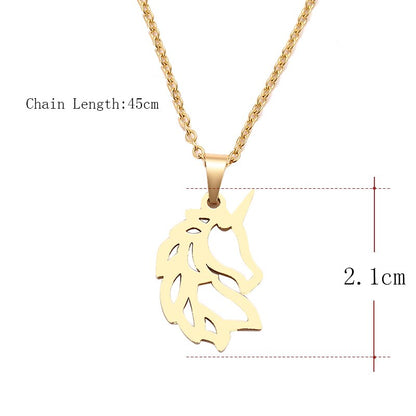 Horse Mane Pendant Necklace (Silver, Gold) - Dogs and Horses