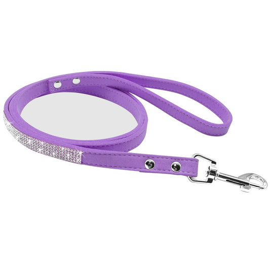 Bling Purple Suede Leash - Dogs and Horses