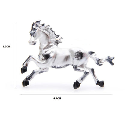 Enamel Horse Brooch (Black & White)