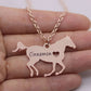 Personalized Engraved Horse Name Necklace (Silver, Gold, Rose Gold) - Dogs and Horses