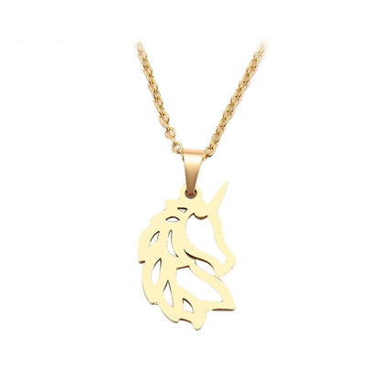 Horse Mane Pendant Necklace (Silver, Gold) - Dogs and Horses