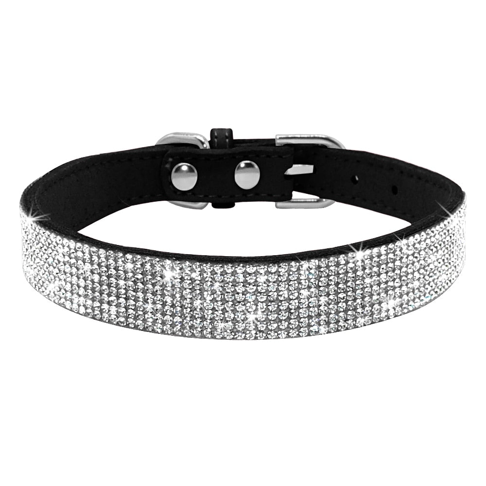 Bling Black Suede Collar - Dogs and Horses
