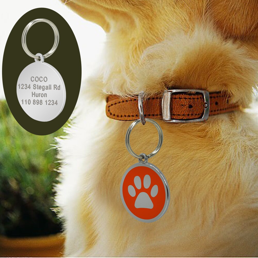 Round Paw Personalized ID Tags - Dogs and Horses