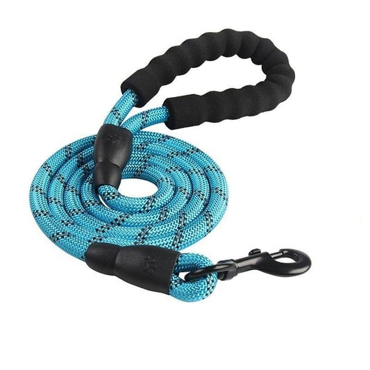 Blue Reflective Padded Leash - Dogs and Horses