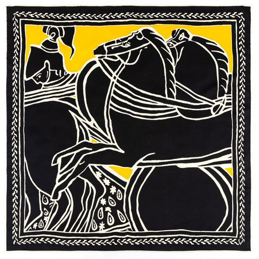 Sardinia Black Silk Scarf / 90cm