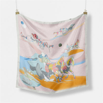 Alma Pink Silk Scarf / 53cm