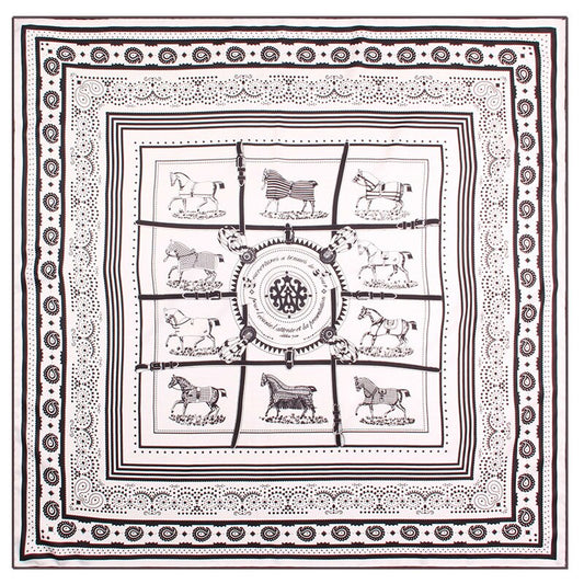 Tersa White Silk Scarf / 90cm