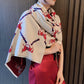 Red & Beige Emilienne Luxurious Pashmina Scarf Shawl Wrap