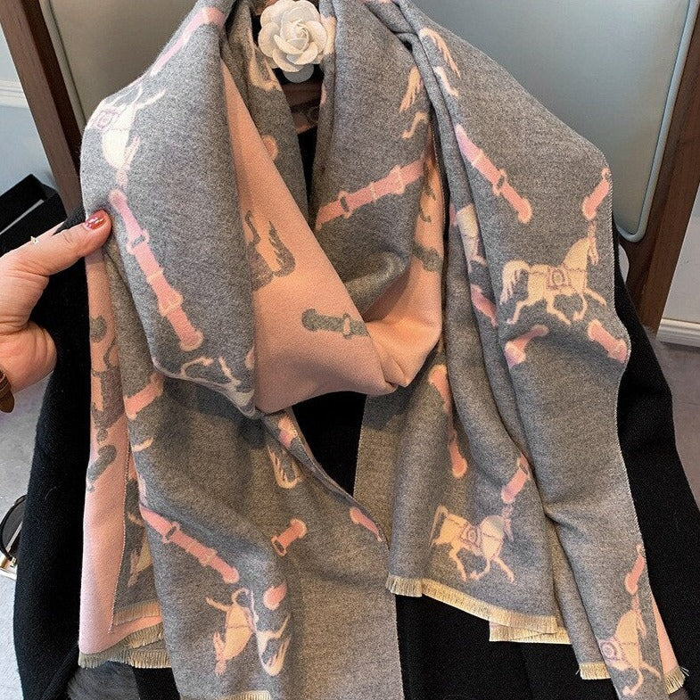 Emilienne Pashmina Scarf Gray