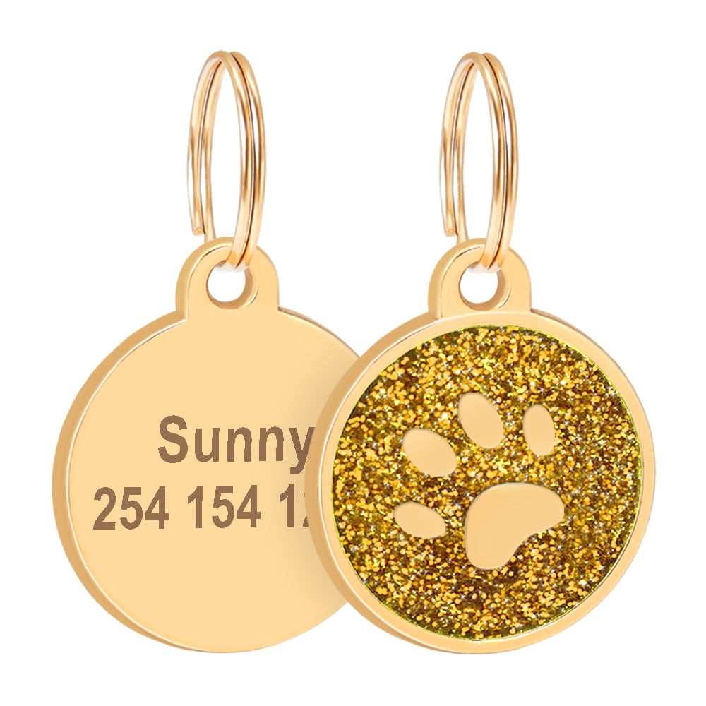 Gold dog outlet tags for dogs