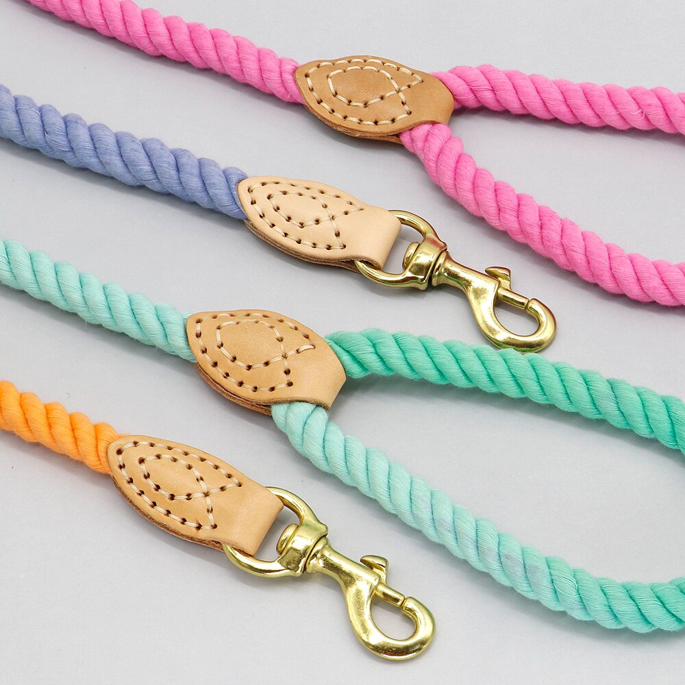 Pink Cotton Rope Leash - Dogs and Horses
