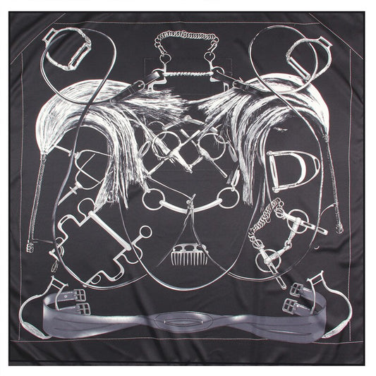 Viviana Black Silk Scarf