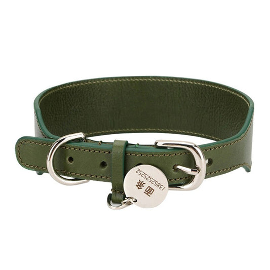 Lucca Green Leather Collar - Dogs and Horses