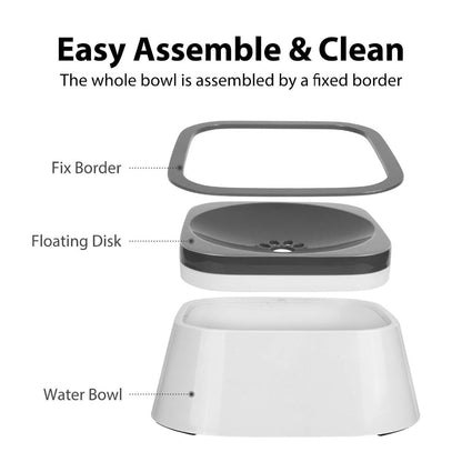 White Splash-Free Floating Water Bowl - Dogs and Horses