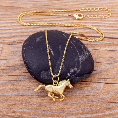 Running Horse Gold Necklace