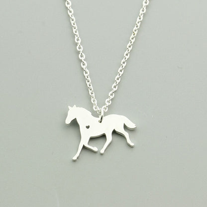 Running Horse Necklace (Silver, Gold ) - Dogs and Horses