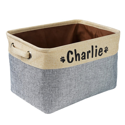 Personalized Dog Toy Basket - Dogs and Horses