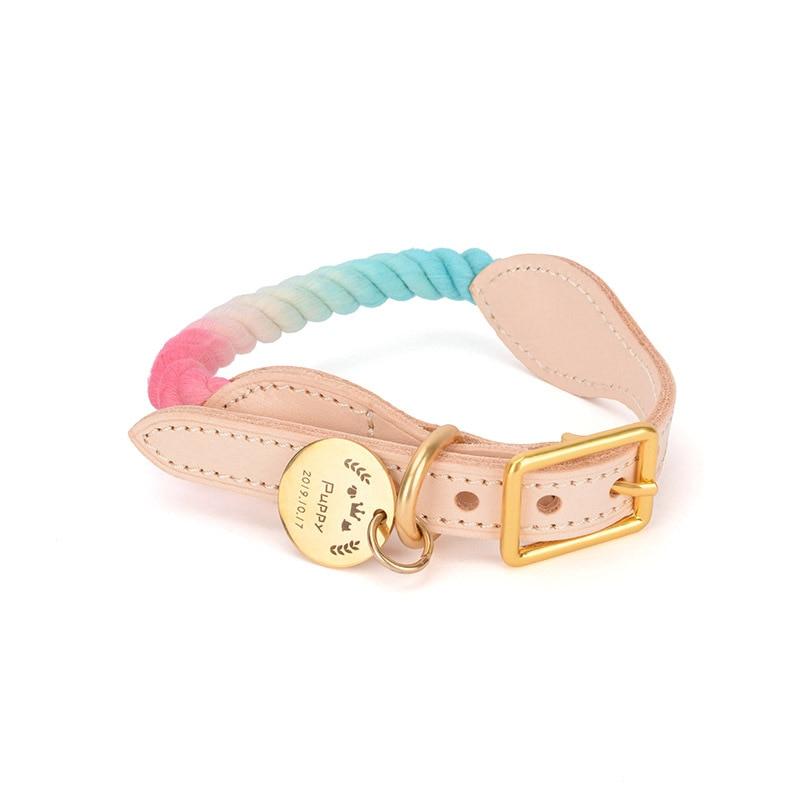 Venice Pink/Blue Collar & Leash Set - Dogs and Horses