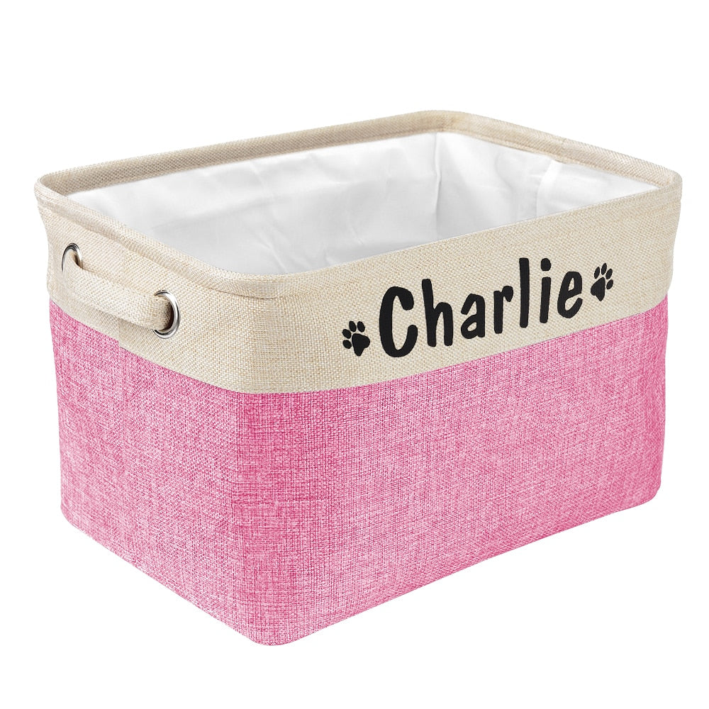 Personalized dog toy basket sale