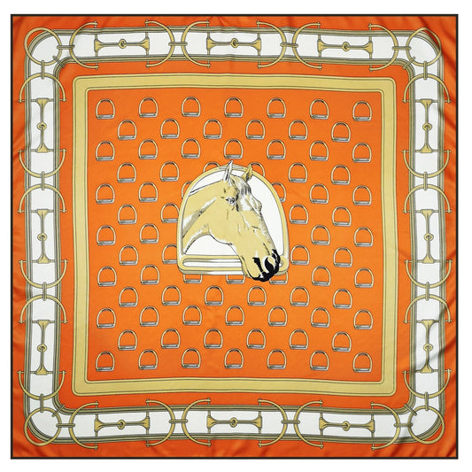 Vallea Orange Silk Scarf / 90cm