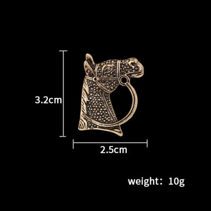 Vintage Horse Head Brooch (Silver)