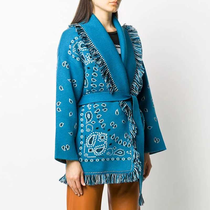 Blue Ahanu Oversized Cardigan Jacket