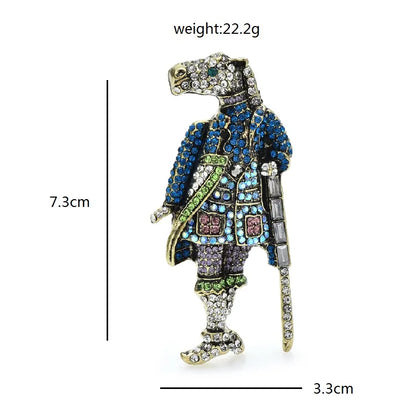 Crystal Brave Spirit Half Horse and Half-Human Brooch (Blue)