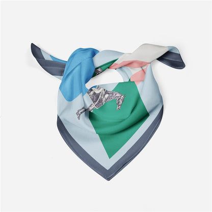 Bruna Blue Silk Scarf / 53cm
