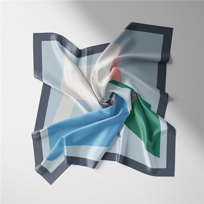 Bruna Blue Silk Scarf / 53cm
