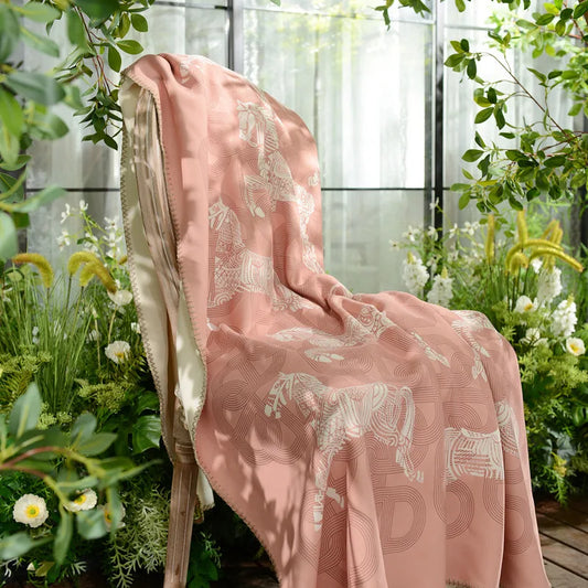 Baldassare Horse Print Blanket Pink