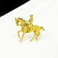 Horse and Rider Brooch (Gold)