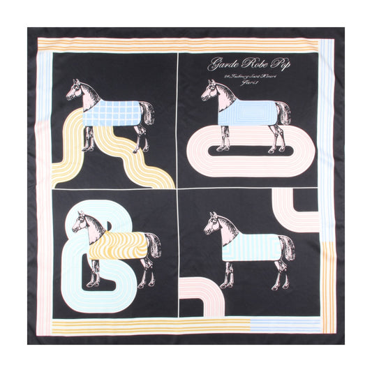 Tomassa Black Silk Scarf / 90cm