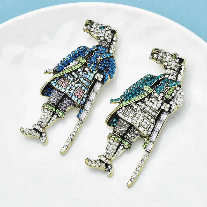 Crystal Brave Spirit Half Horse and Half-Human Brooch (Blue)