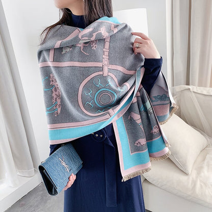 Nour Pashmina Scarf Blue