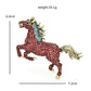 Crystal Running Horse Brooch