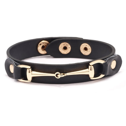 Leather Snaffle Bit Bracelet