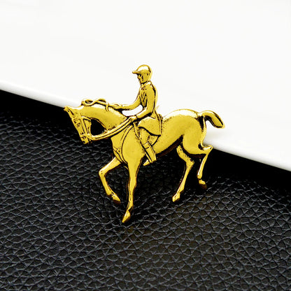 Horse and Rider Brooch (Gold)