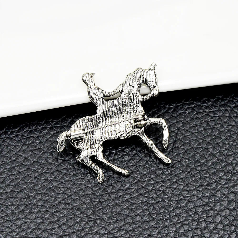 Horse and Rider Brooch (Silver)